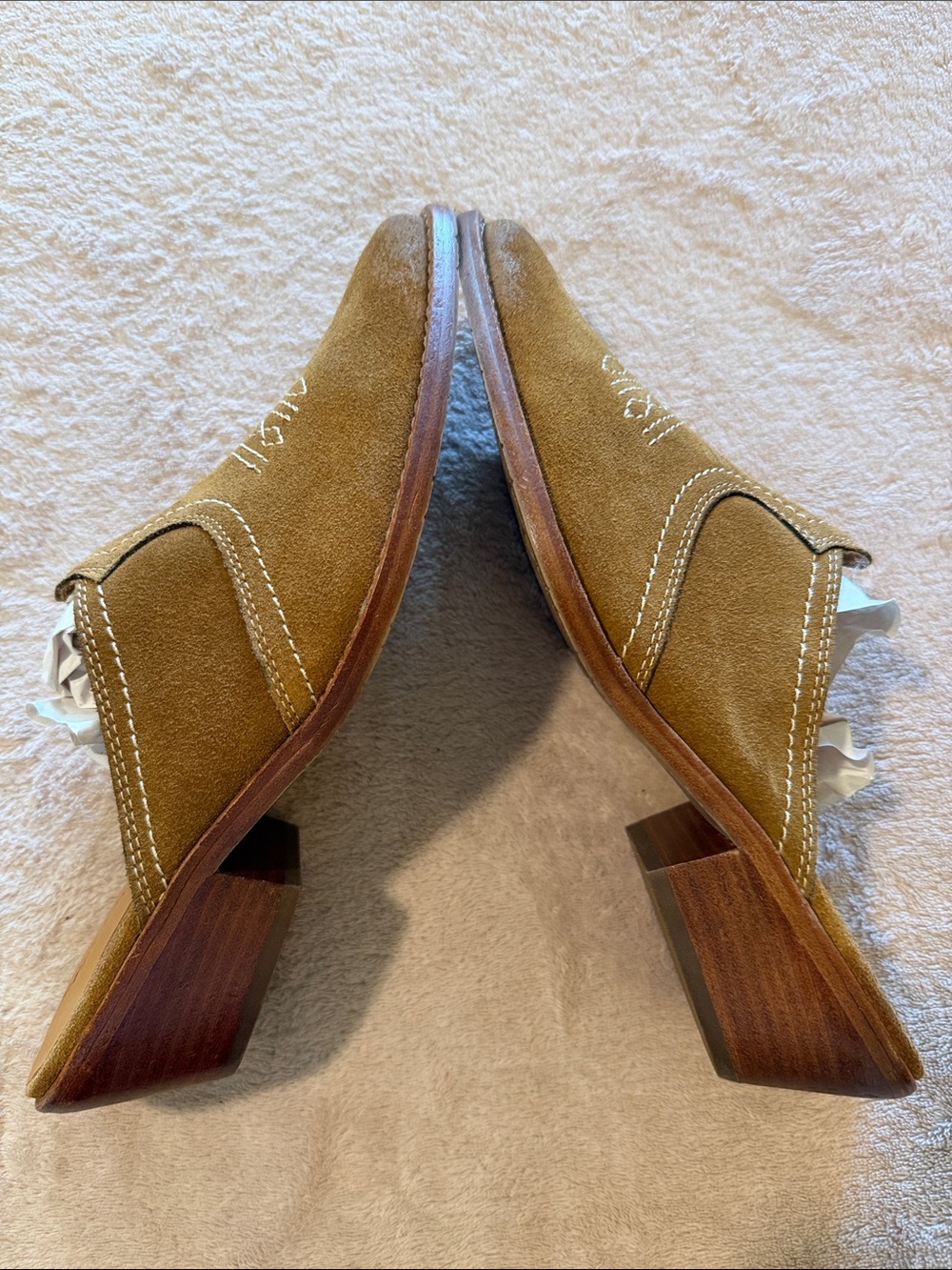 Patricia Nash Camel Suede Pointed Backless Loafers - Picture 3 of 5